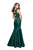 La Femme - 25972 Sleeveless Lace Cutout Back Mikado Mermaid Gown In Green