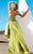 MNM Couture - 9033 Asymmetrical Illusion Sleeve Jeweled Gown In Green