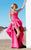 MNM Couture - 9033 Asymmetrical Illusion Sleeve Jeweled Gown In Pink
