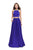 La Femme - 25978 High Halter Neck Two-Piece A-line Gown In Purple