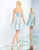 Ieena Duggal - 25982I Fitted Scoop A-Line Cocktail Dress in Blue