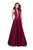 La Femme - 25986 Sleeveless Beaded Satin A-line Gown In Red