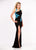 Ashley Lauren - 1172 Embroidered Lace Jersey Sheath Dress in Black and Blue