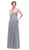 Eureka Fashion - 2600-1 Pleated Strapless Sweetheart Chiffon Gown In Grey