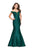 La Femme - 26001 Embellished Off Shoulder Mermaid Dress In Green