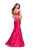 La Femme - 26001 Embellished Off Shoulder Mermaid Dress In Pink