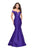 La Femme - 26001 Embellished Off Shoulder Mermaid Dress In Purple