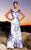 MNM Couture - 6424 Embellished V-neck Floral Dress In Blue