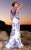 MNM Couture - 6424 Embellished V-neck Floral Dress In Blue