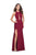 La Femme - 26005 Sleeveless Halter Sheath Dress In Red