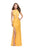 La Femme - 26005 Sleeveless Halter Sheath Dress In Yellow