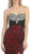 Eureka Fashion - 2601 Two Tone Lace Sweetheart Sheath Dress With Shawl In Black and Red