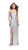 La Femme - 26017 Plunging Sweetheart Draping Satin Sheath Gown in Silver