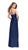 La Femme - 26017 Plunging Sweetheart Draping Satin Sheath Gown in Blue