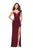 La Femme - 26021 Plunging V-neck Fitted Jersey Gown In Red