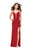 La Femme - 26023 Strappy Deep V-neck  Sheath Dress In Red