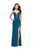 La Femme - 26023 Strappy Deep V-neck  Sheath Dress In Green