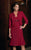 Daymor Couture - Scoop Neck Sheath Dress with Long Sleeve Jacket 1130 in Red