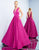 Ieena Duggal - 26031I Sleeveless Low Plunging V Back A-Line Prom Gown In Pink and Red