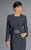 Daymor Couture - 2109 Long Formal Sheath Dress with Long Sleeve Blazer In Gray