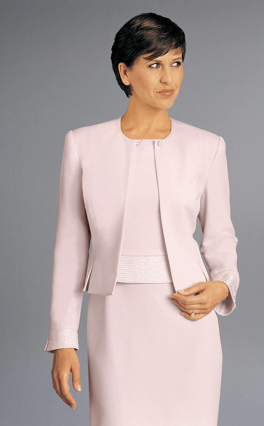 Daymor Couture - 2109 Formal Sheath Dress with Long Sleeve Blazer in Purple
