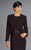 Daymor Couture - 2109 Textured Cuff Blazer Long Formal Sheath Dress  In Brown