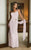 Daymor Couture - Ruched Sweetheart Sheath Evening Gown 3001 - Neutral And Pink