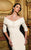 Daymor Couture - Ruched Off Shoulder Dress 705003 in Neutral