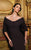 Daymor Couture - Ruched Off-Shoulder Sheath Gown 5003 in Brown