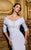 Daymor Couture - Ruched Off Shoulder Dress 705003 in Blue