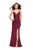 La Femme - 26036 V-neckline Strappy Open Back Fitted Gown In Red