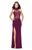 La Femme - 26038 Lace High Halter Sheath Dress in Purple