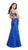 La Femme - 26043 Sleeveless Plunging Lace Bodice Sheath Gown in Blue