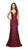 La Femme - 26043 Sleeveless Plunging Lace Bodice Sheath Gown in Red