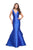 La Femme Gigi Plunging V-neck Mikado Mermaid Evening Gown 26046 - 1 pc Electric Blue In Size 4 Available