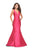 La Femme Gigi - 26046 Deep V-neck Mikado Mermaid Gown In Pink