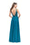 La Femme Gigi - 26053 Beaded Deep V-neck Chiffon A-line Gown In Green