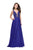 La Femme Gigi - 26053 Beaded Deep V-neck Chiffon A-line Gown In Purple