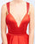 Ieena Duggal - 26053I Embellished Deep V-neck A-line Dress In Red