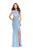La Femme Gigi - 26057 High Halter Neck Beaded Sheath Gown In Blue