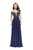 La Femme Gigi - 26059 Embellished Off-Shoulder A-line Gown In Blue