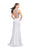 La Femme Gigi - 26063 Beaded Two-Piece Jersey Sheath Gown In Silver