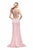 La Femme Gigi - 26069 Sleeveless Beaded Jersey Sheath Gown In Pink