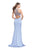 La Femme Gigi - 26069 Sleeveless Beaded Jersey Sheath Gown In Blue