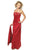 Alexia Designs - 2606 Embroidered Matte Satin Sheath Dress In Red
