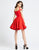 Ieena Duggal - 26077I Cold Shoulder Fit and Flare Cocktail Dress In Red