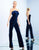 Ieena Duggal - 26078I Strapless Foldover Neckline Jumpsuit In Blue