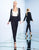 Ieena Duggal - 26086I Beaded Shawl Lapeled Strapless Jumpsuit In Black and White