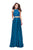 La Femme - 26087 Beaded Lace Two Piece Chiffon A-line Dress In Green
