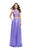 La Femme - 26087 Beaded Lace Two Piece Chiffon A-line Dress In Purple